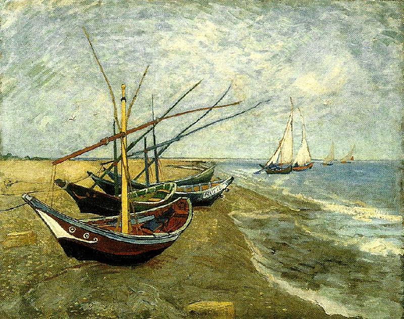 fiskear pa stranden vid saintes-mariesbat, Vincent Van Gogh